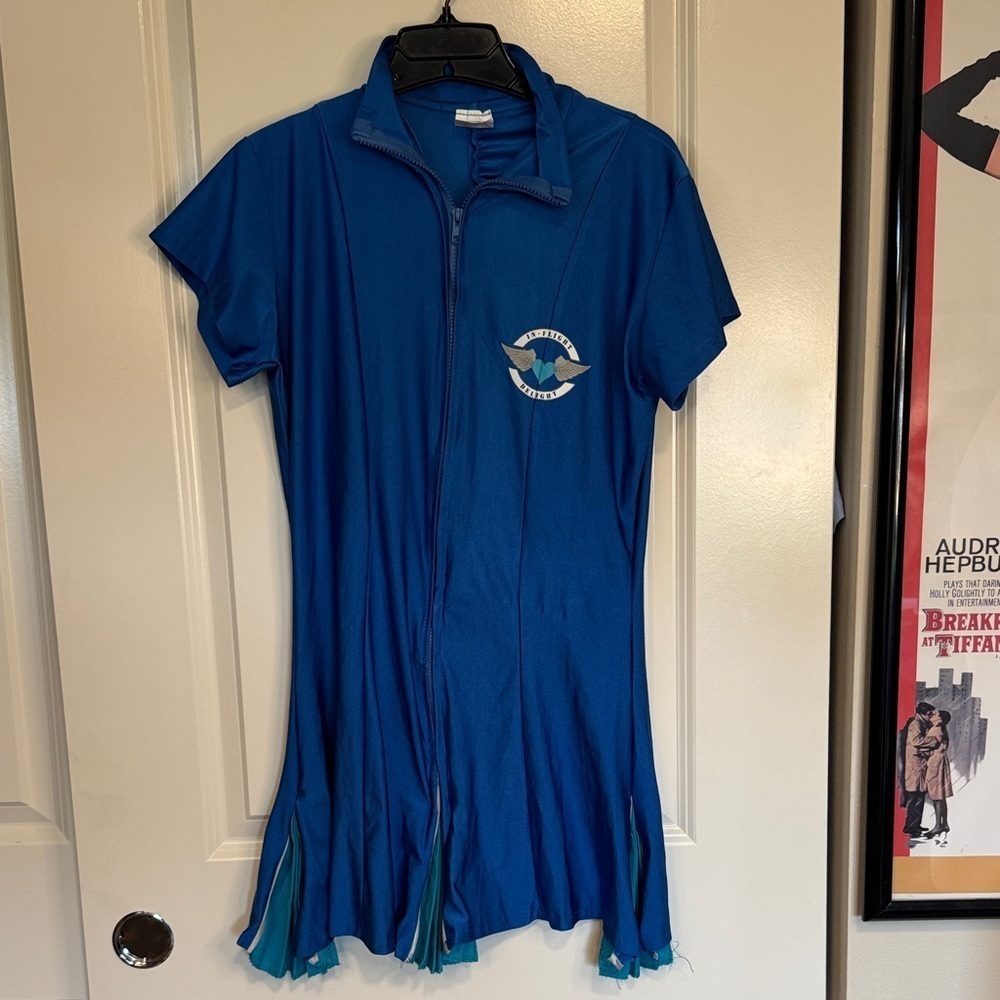 Spirit Blue Short Sleeve Dress with Logo